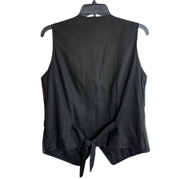 Vintage Jonathan Martin Plaid Wool Blend Patchwork Vest Womens Size Medium Lined - Picture 5 of 12